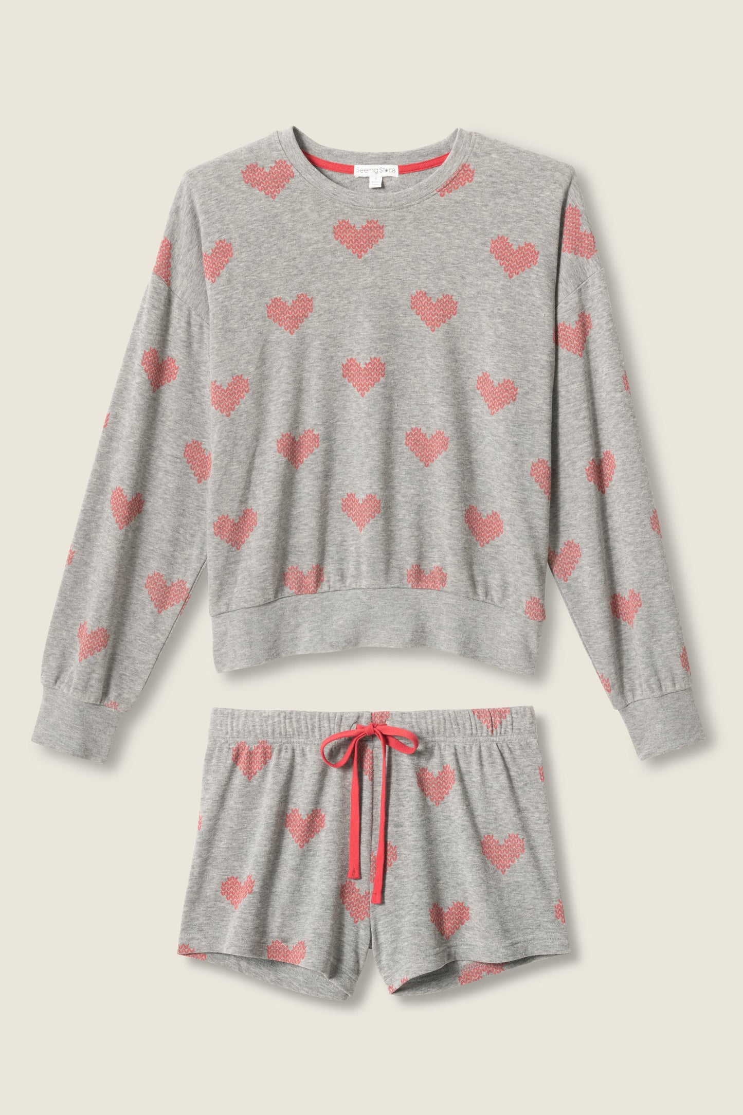 Heart Print Fleece PJ Set