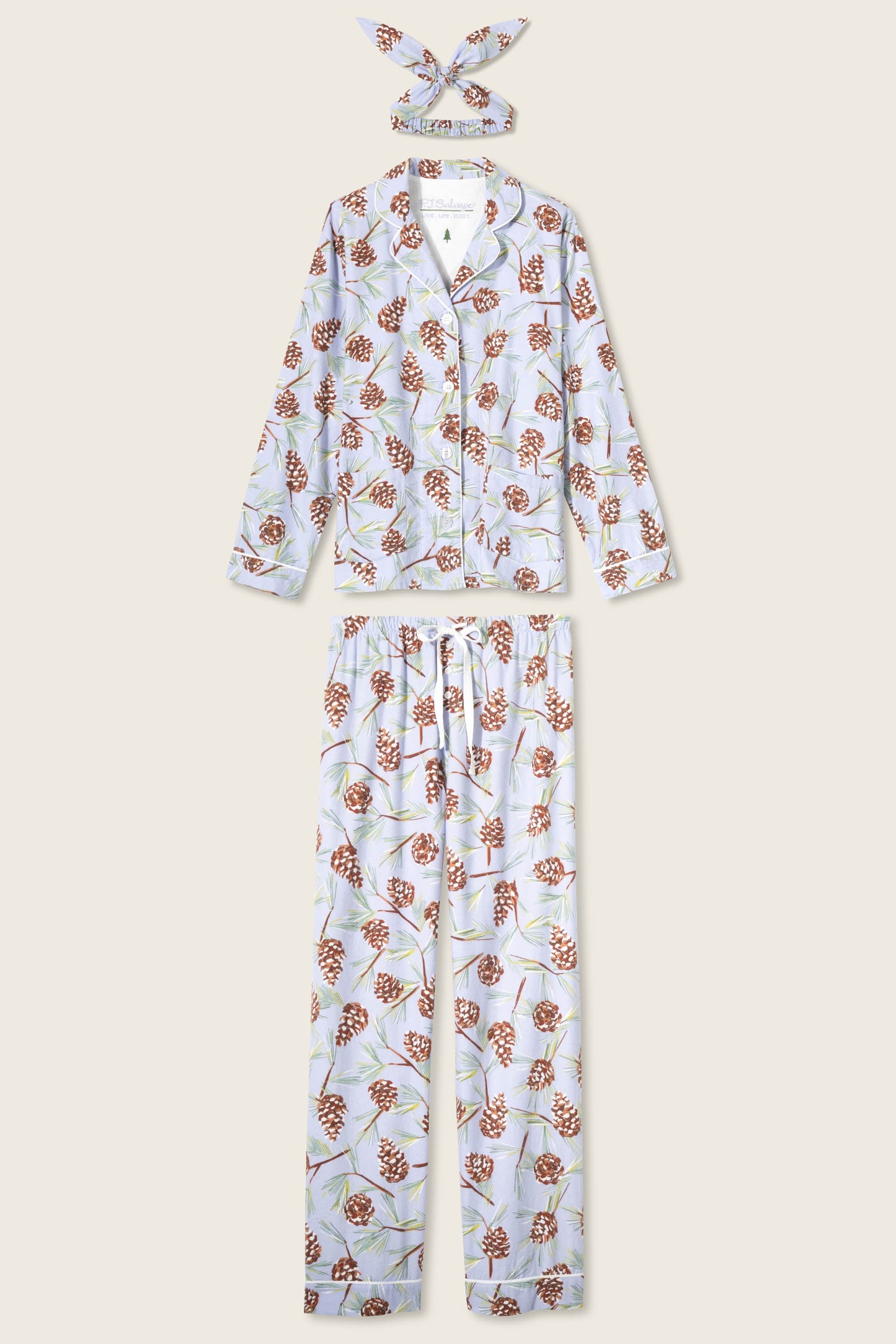 Feelin' Pine 3-Piece Winter Print Flannel PJ Set
