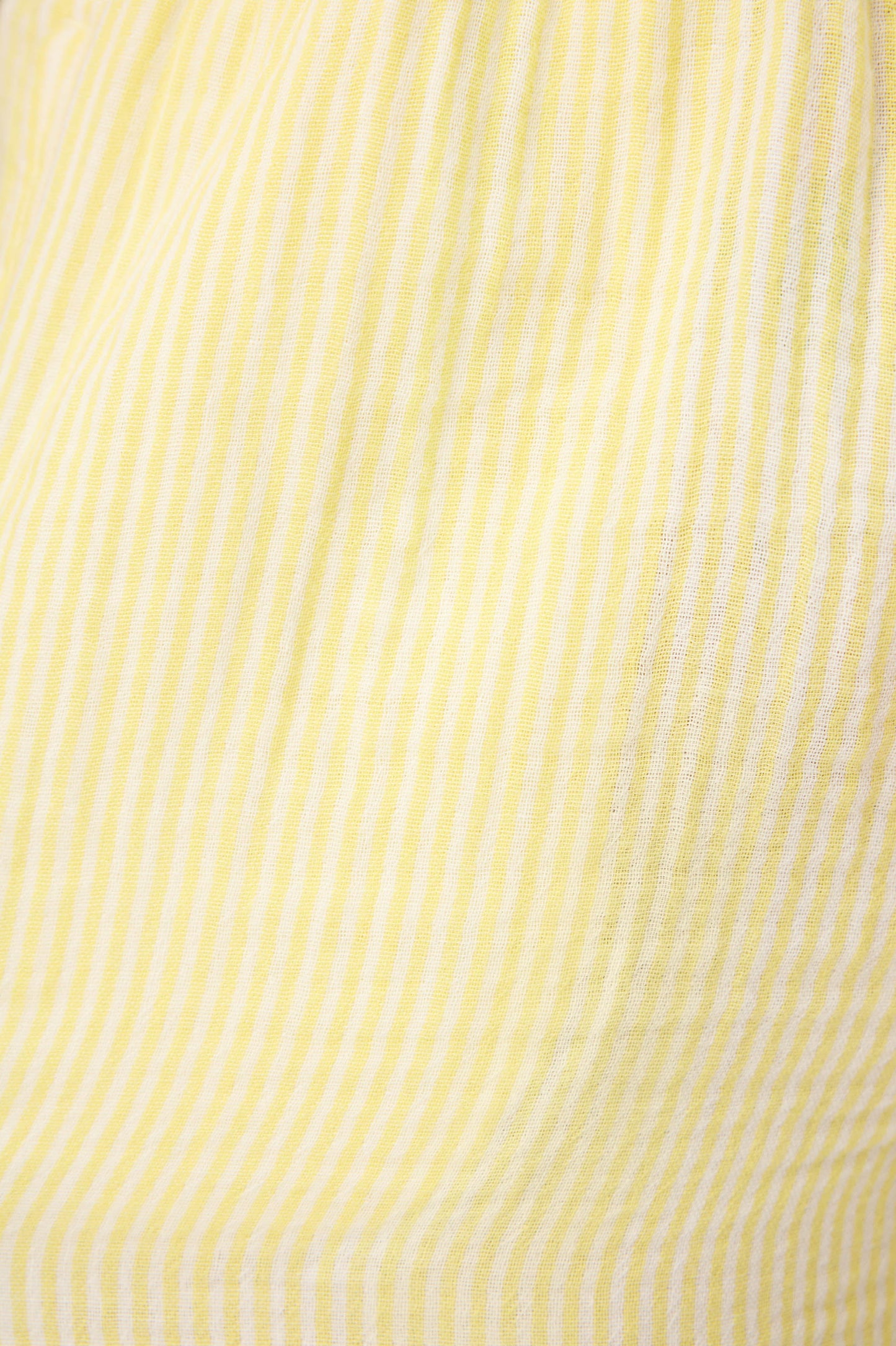 Yellow Stripe Cotton Gauze Shorts
