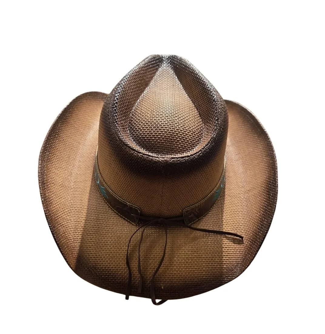 Desert Bloom Western Cowboy Hat with Turquoise Embroidery