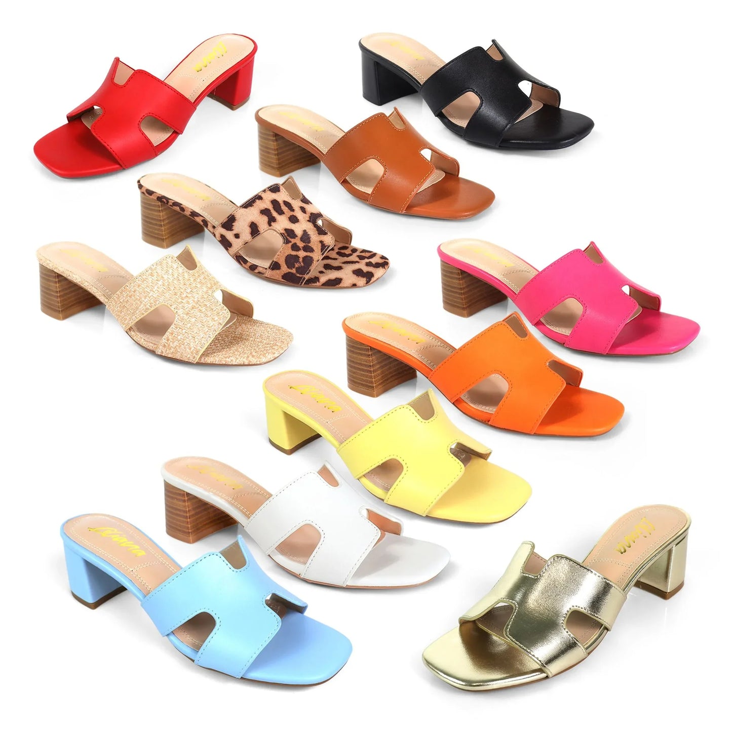 Elena Luxe Block Heel Sandals- Tan