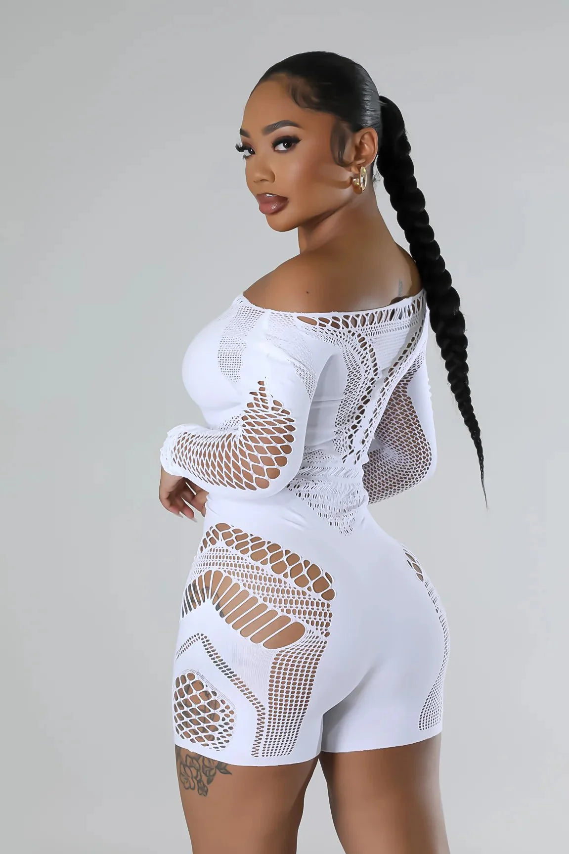 Giving My Best White Romper with Cutout
