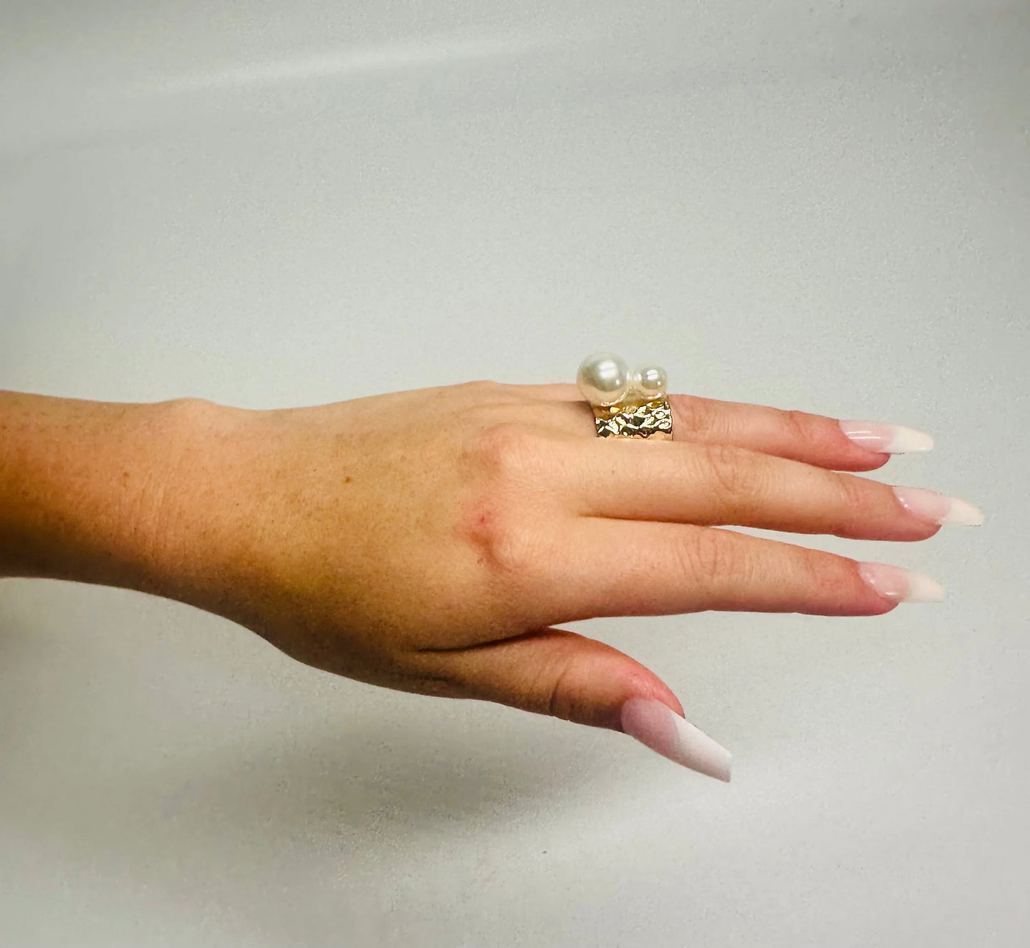 Gold Pearl Statement Ring – Pearl Majesty Ring (Gold)