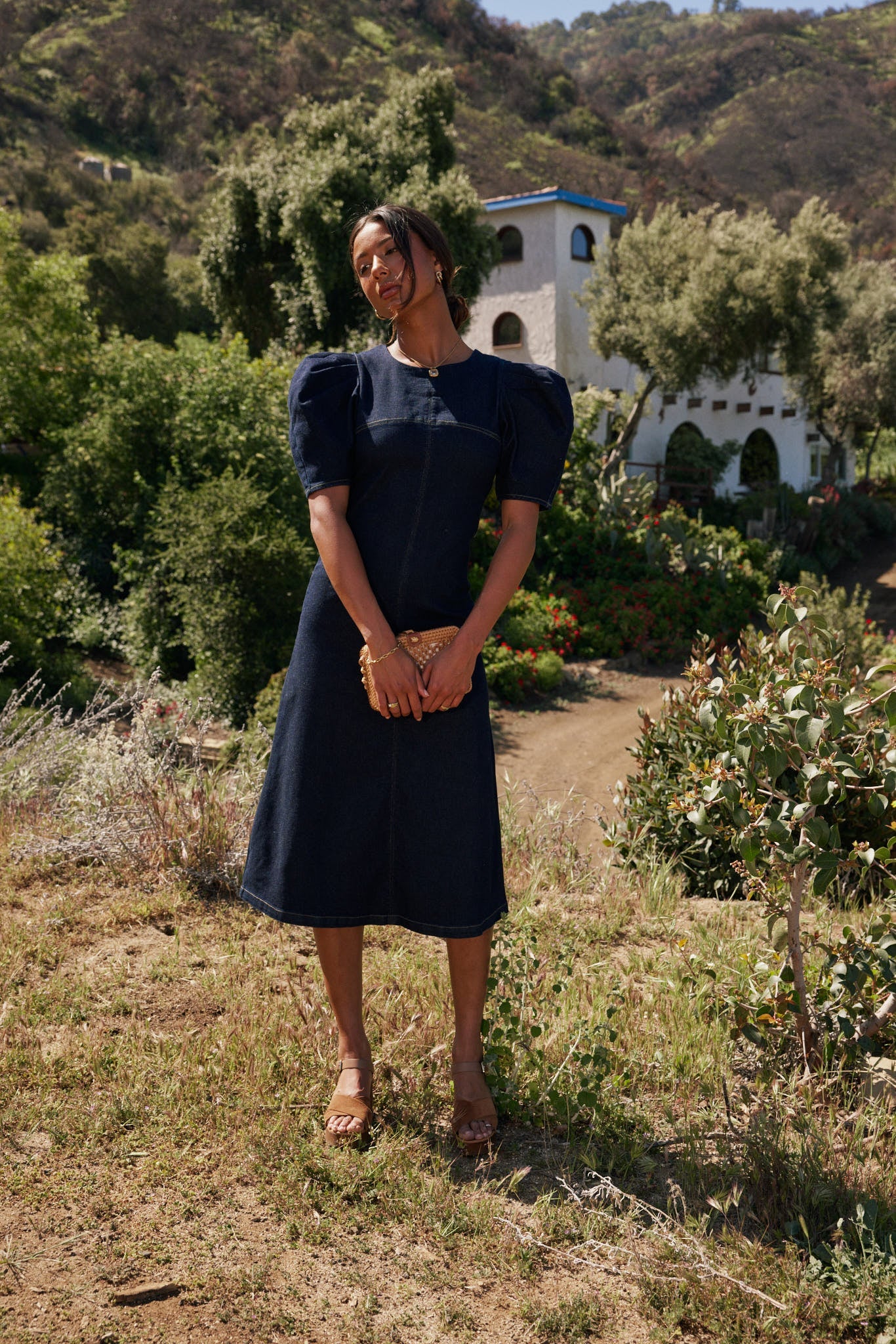 Campbell Denim Dress in Dark Wash - FINAL SALE