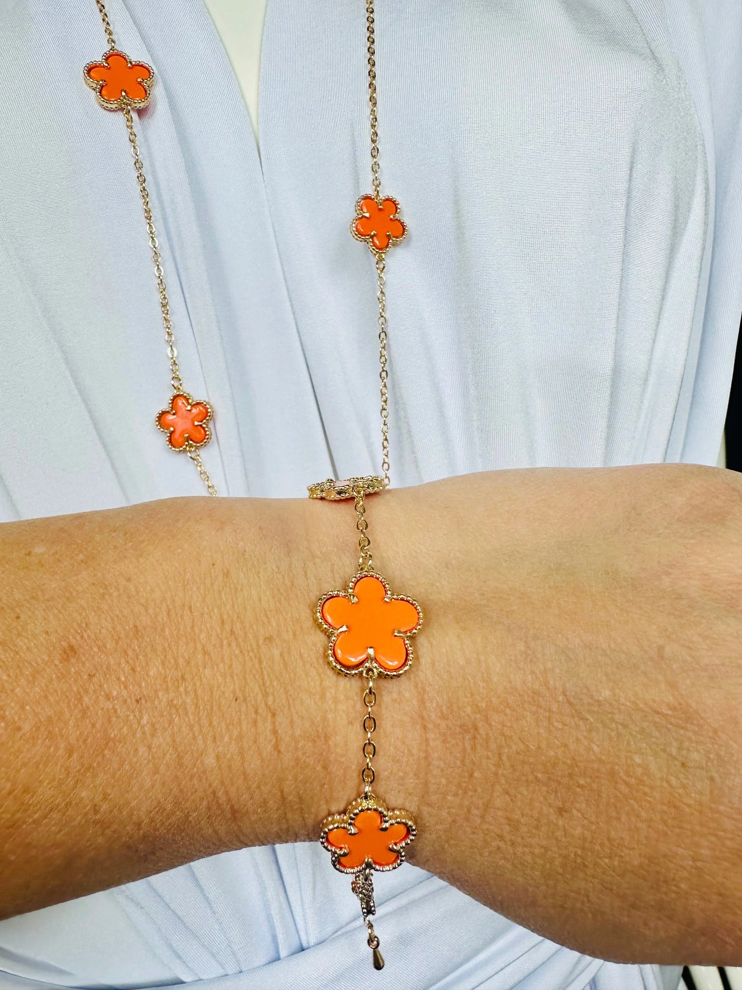 Inspiring Flowers That Last Forever Bracelet (Orange)