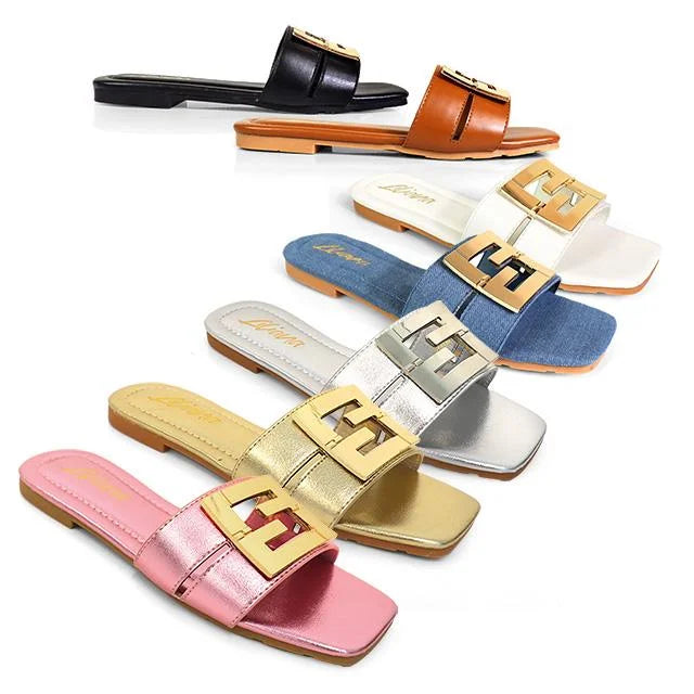 Kyra Signature Flat Sandals Pink
