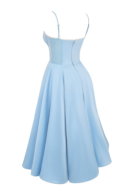 cinderella blue tulle midi dress