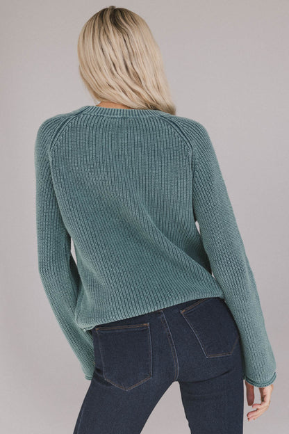 Aveline Knit Sweater in Teal - FINAL SALE