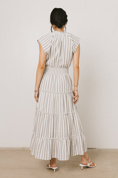 Claire Striped Maxi Dress in Indigo