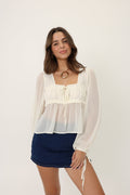 Soft Romance Top in White