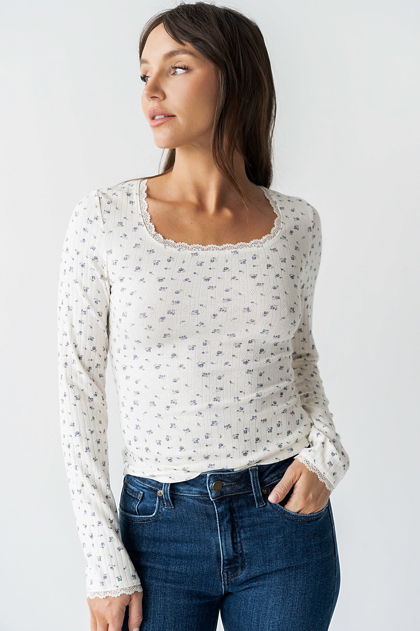 Archie Floral Top in Navy - FINAL SALE