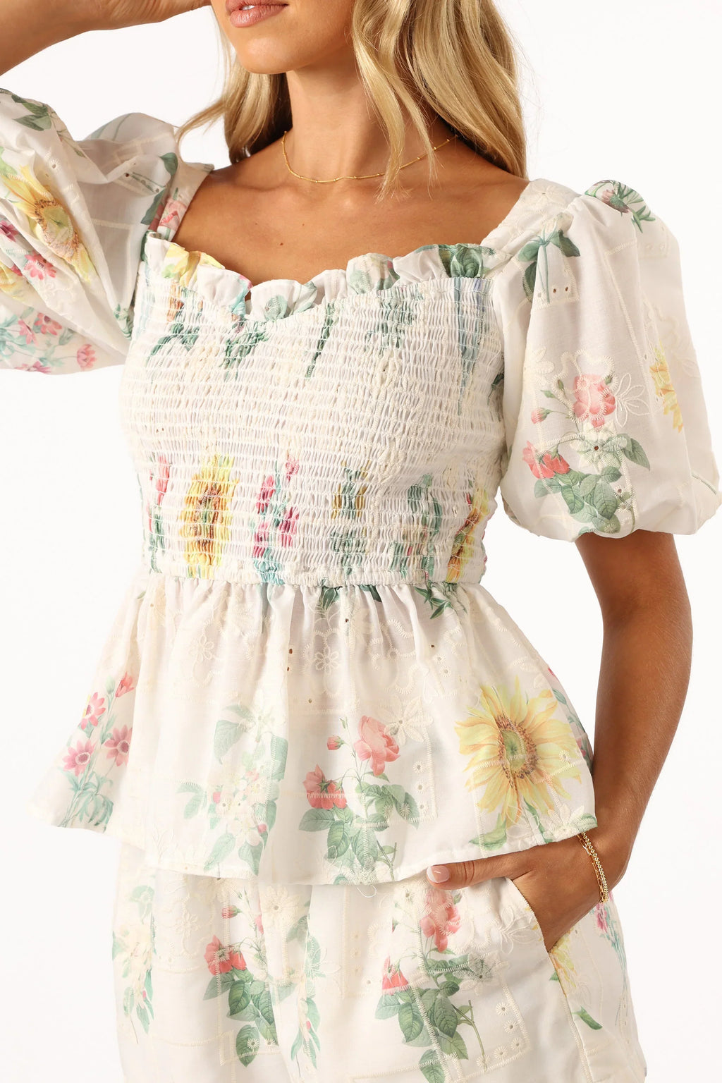 Amalie Top - White Floral