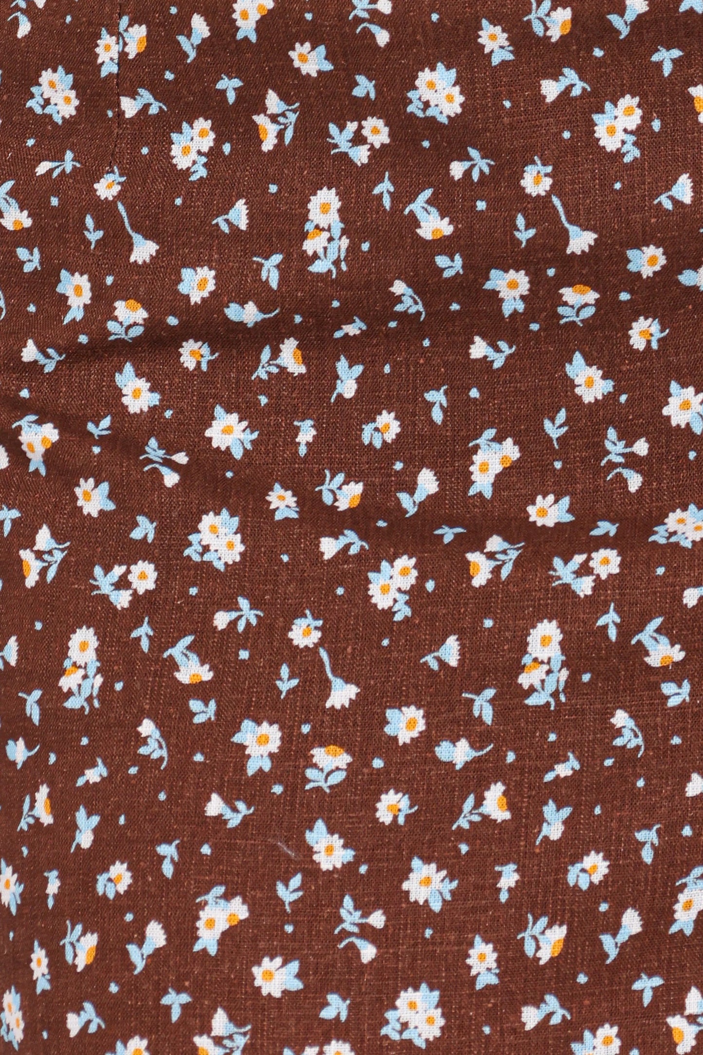 Ashe Cropped Button Up Top - Brown Floral
