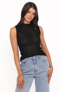 Brody Sheer Knit Top - Black