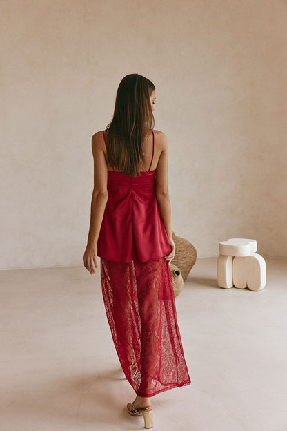 SAMPLE-Dove Dress - Red