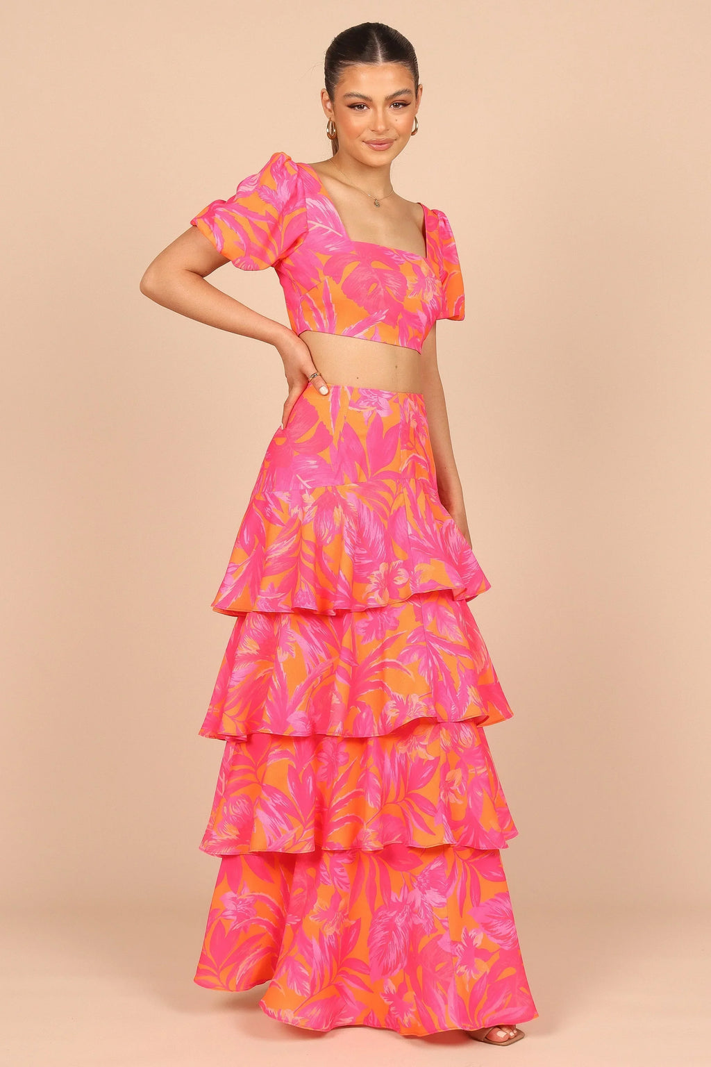 Addison Crop Top - Pink Tropics
