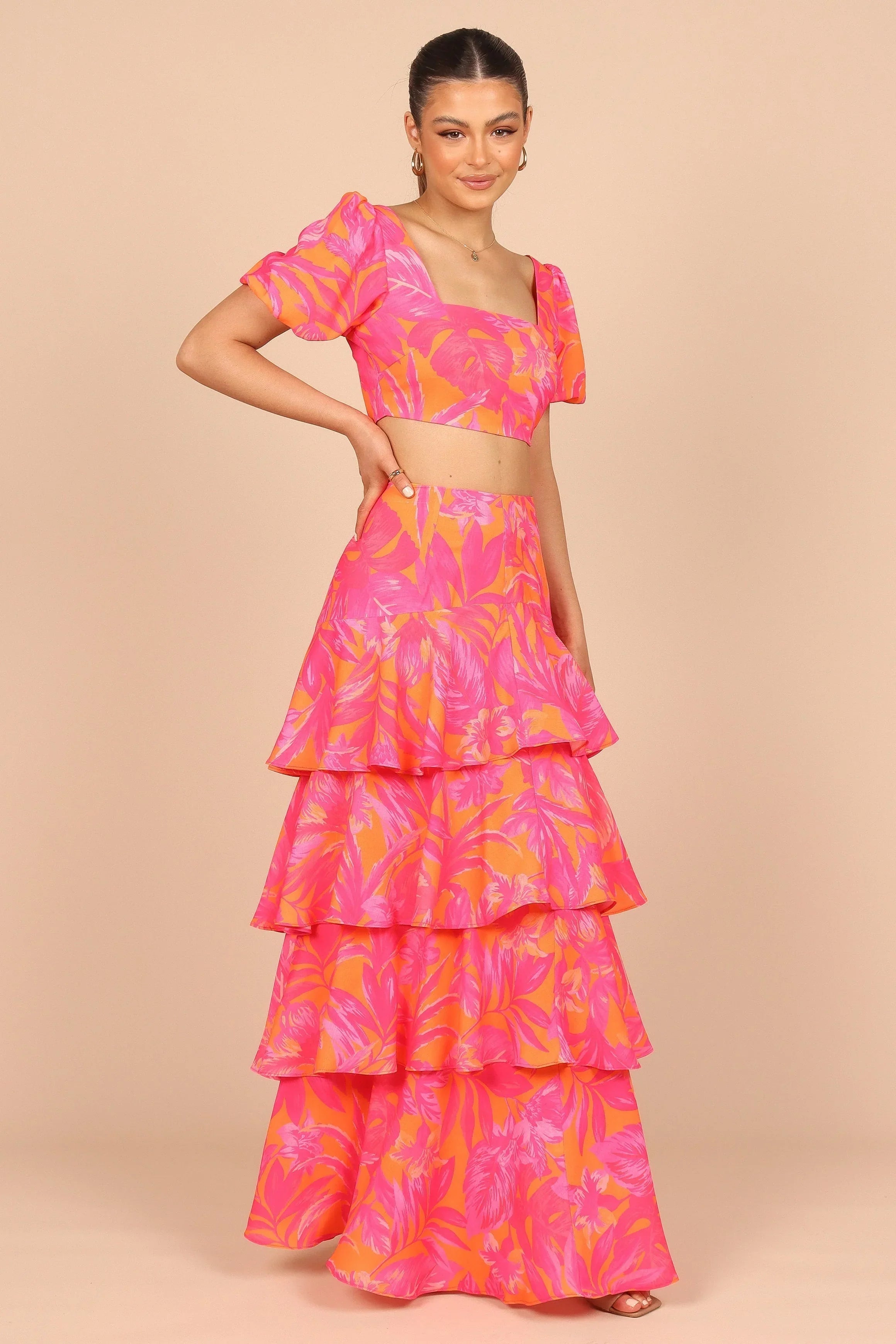 Addison Crop Top - Pink Tropics