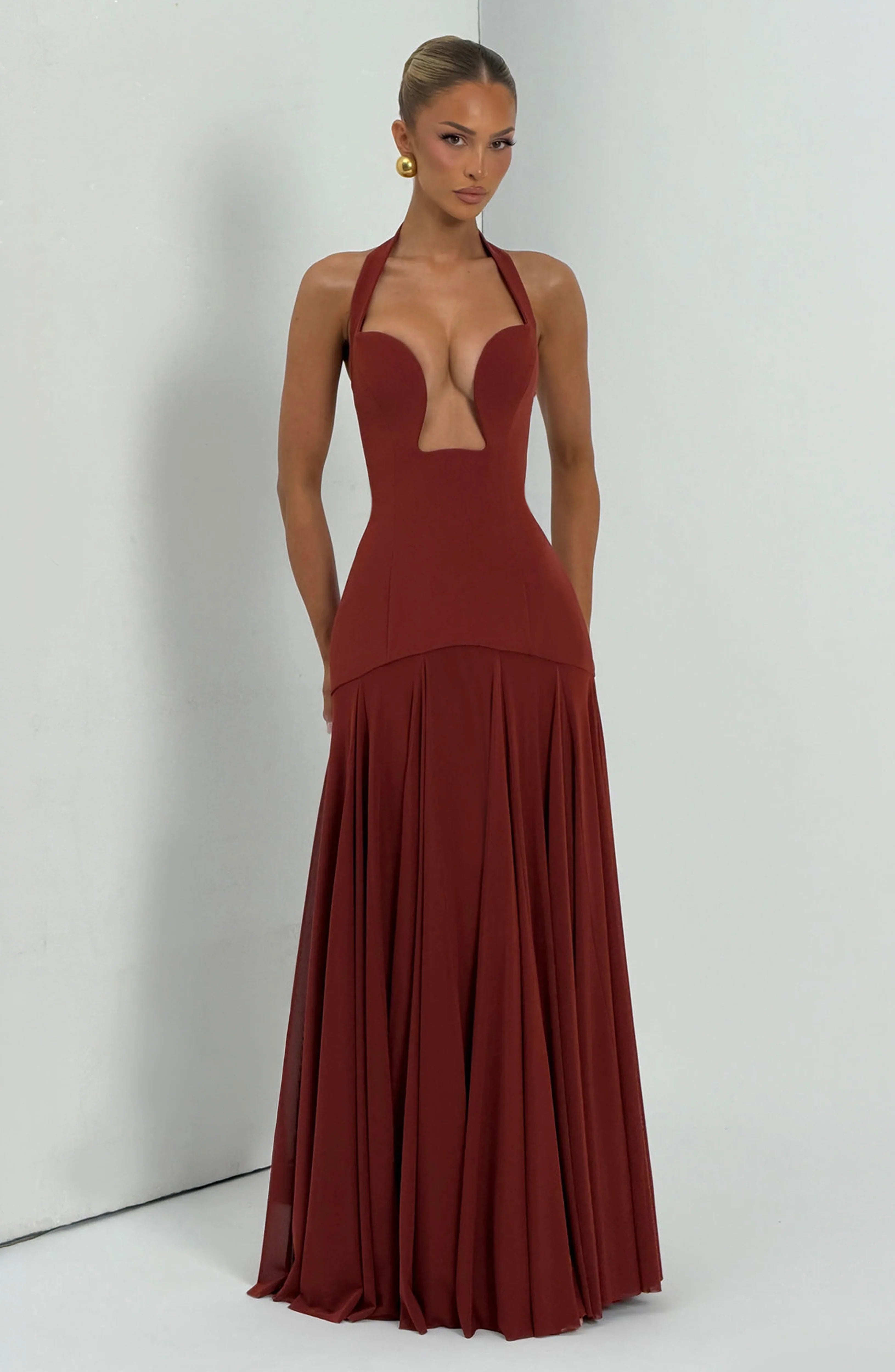 Cyrene Maxi Dress - Deep Rust