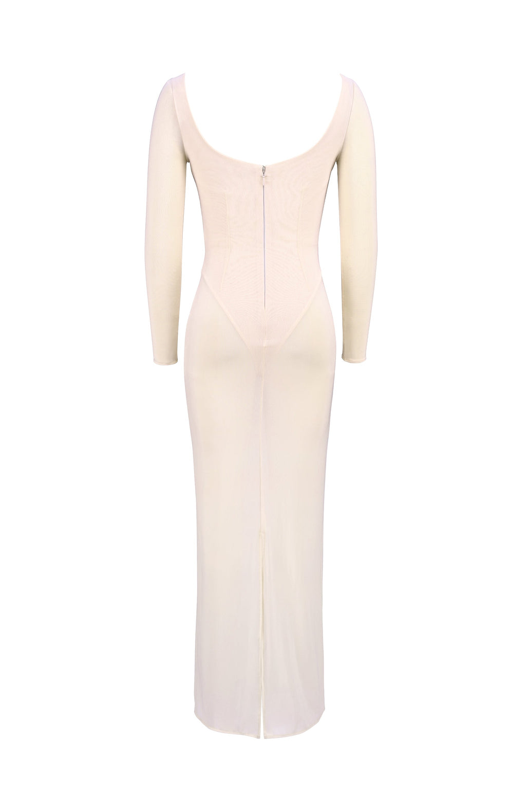 blush mesh maxi dress with bodysuit