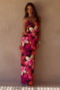 NINA RUCHED HALTER MAXI DRESS - SKYE BLACK