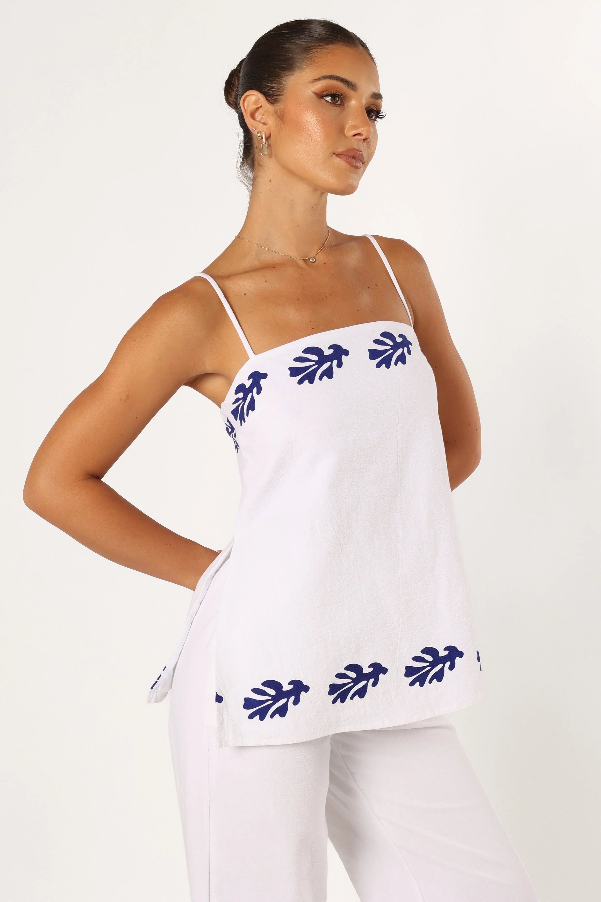 Amalia Top - White Blue