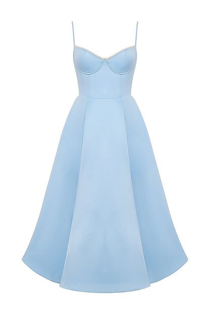 cinderella blue tulle midi dress