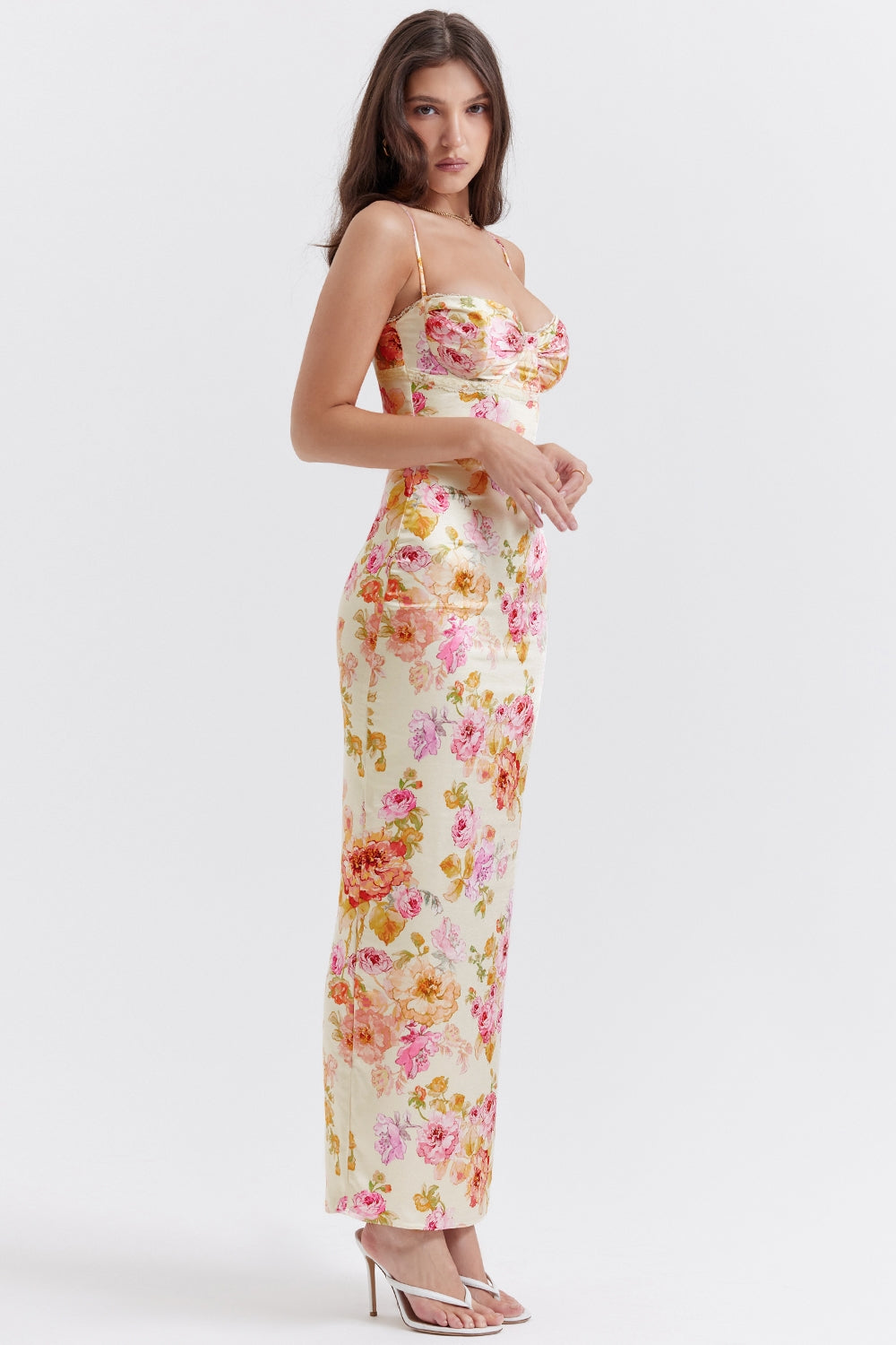 ivory floral maxi dress