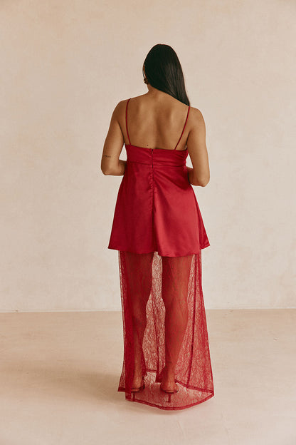 SAMPLE-Dove Dress - Red