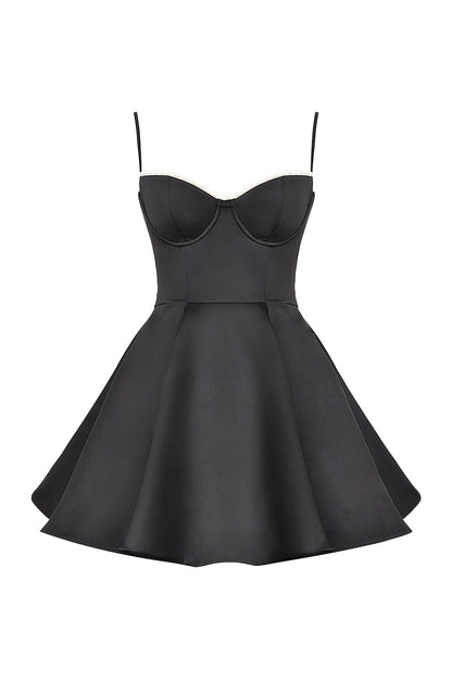 black tulle mini dress