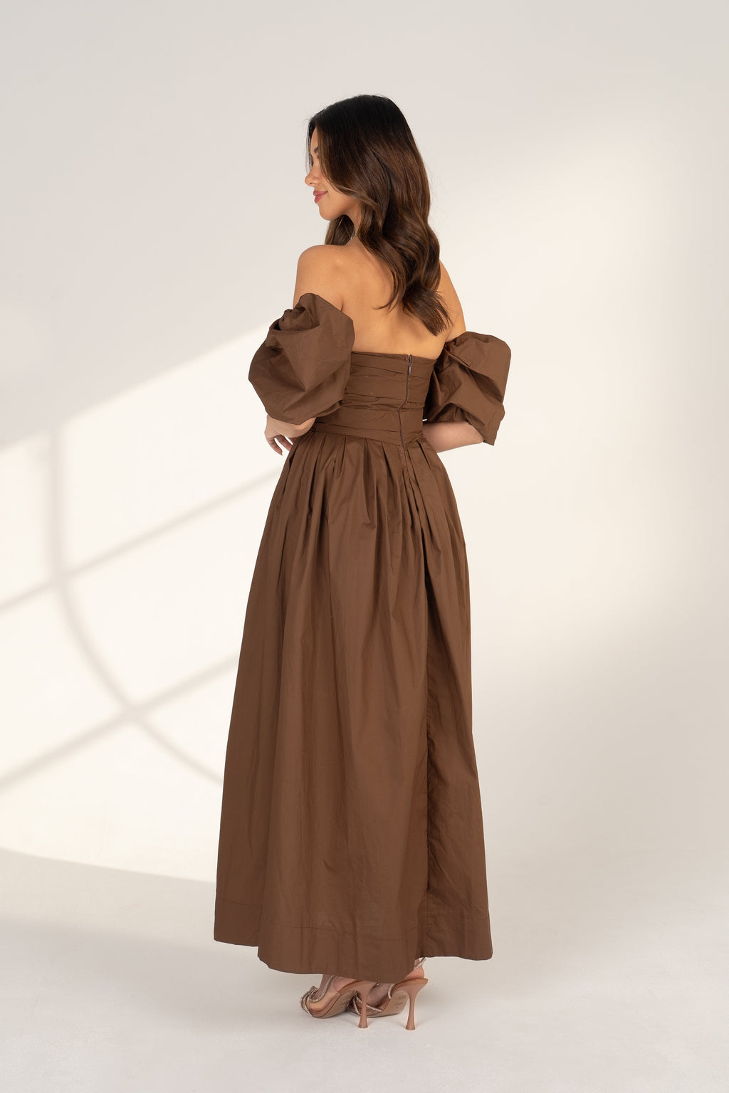 Dahlia Off Shoulder Puffed Sleeve Midi Dress
