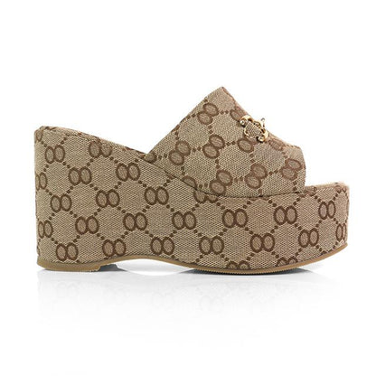 Chic Tatiana Wedge Sandals Monogram