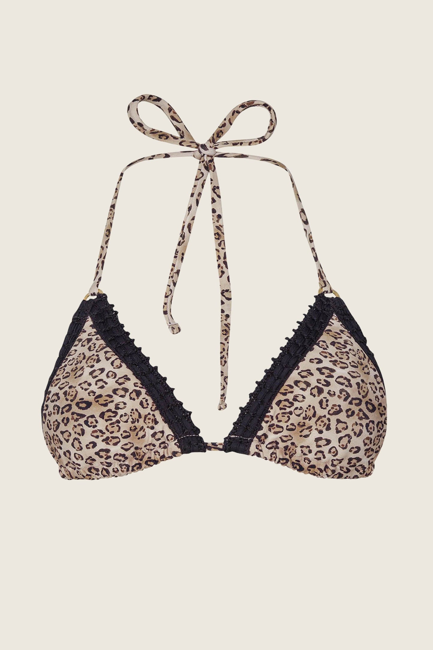 PJS x PQ Swim Leopard Kyle Crochet Trim Triangle Top