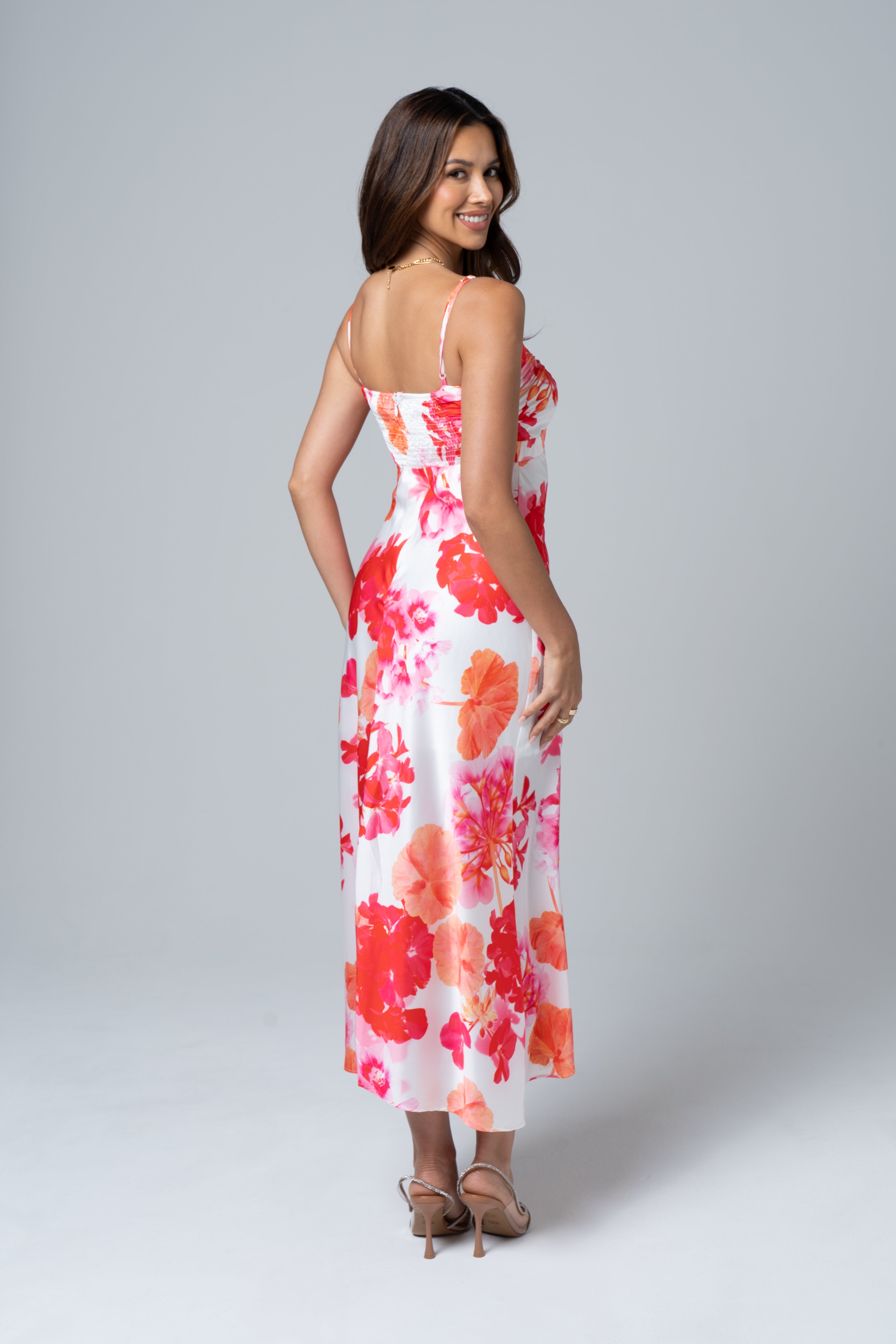 Luna Classic Satin Midi Dress