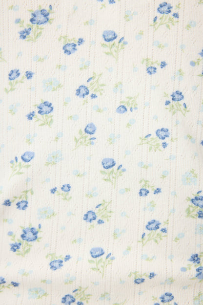 More Amour Ditsy Floral Long Sleeve Pointelle Top