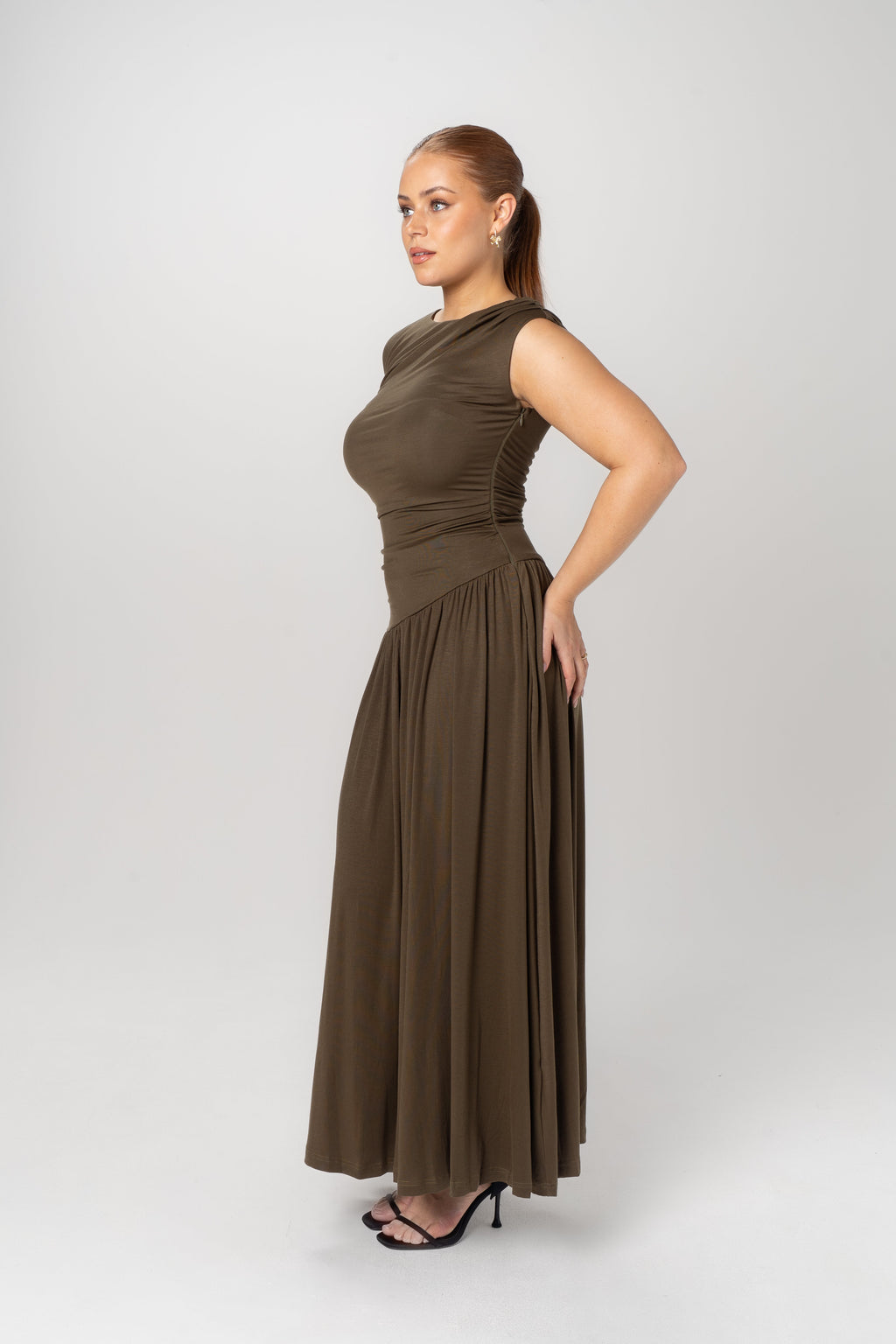 Niamh Asymmetrical Drop Waist Maxi Dress