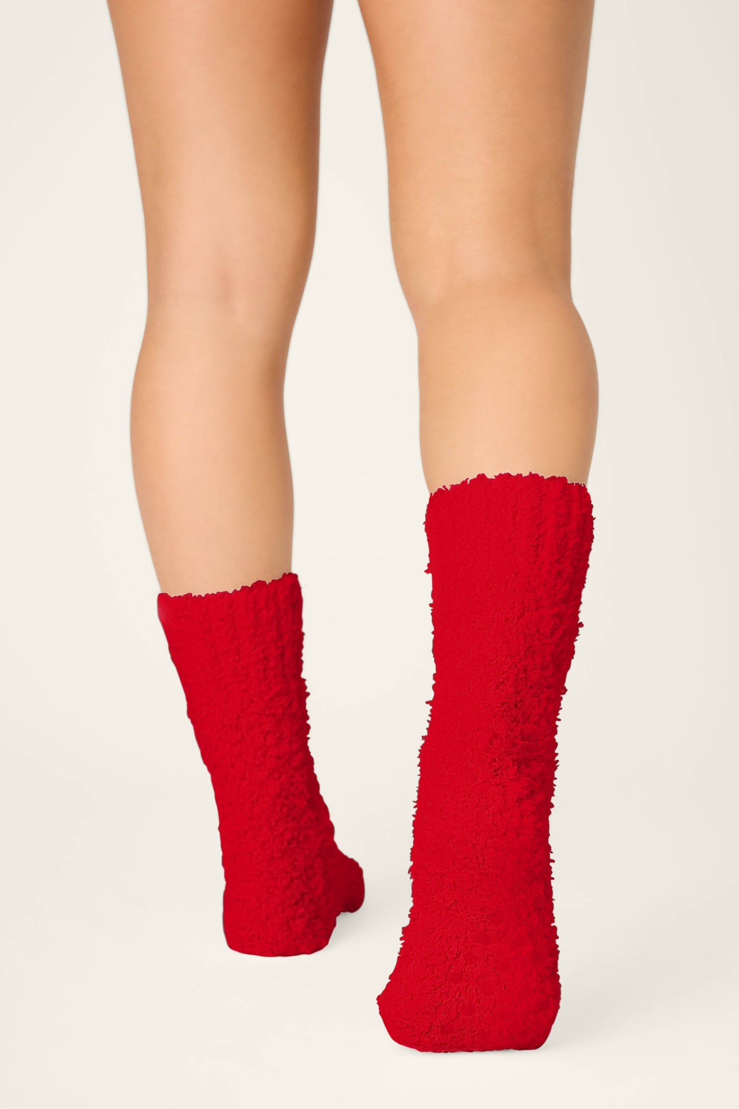 Bundle Up Boucle Red Crew Socks