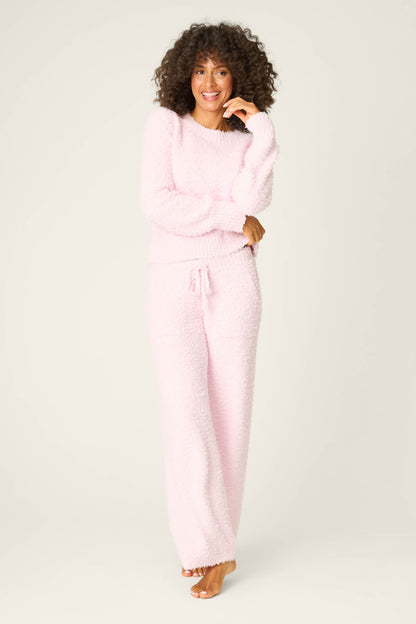 Bundle Up Boucle Pink Long Sleeve Top