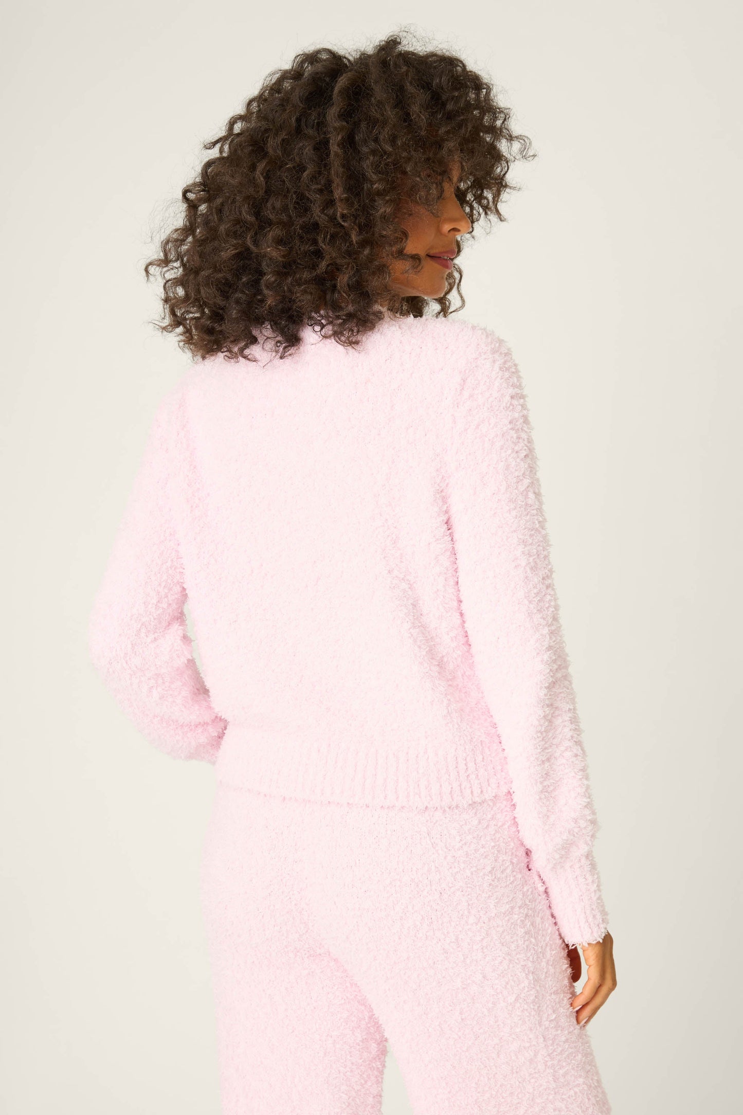 Bundle Up Boucle Pink Long Sleeve Top
