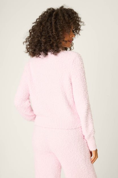 Bundle Up Boucle Pink Long Sleeve Top
