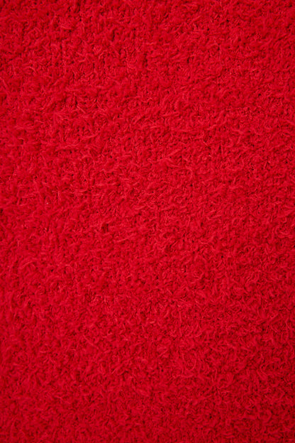 Bundle Up Boucle Red Open Leg Pants