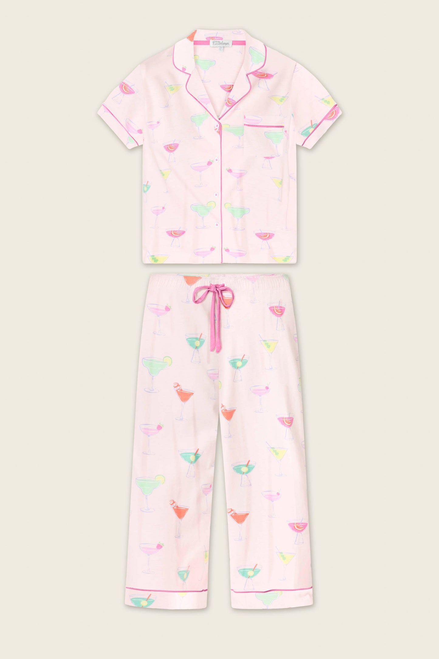 Whimsy Sip Happens Cropped PJ Set