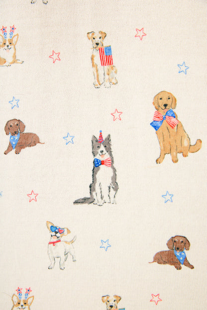 Red, White, & Woof Patriotic Pups Long Sleeve Top