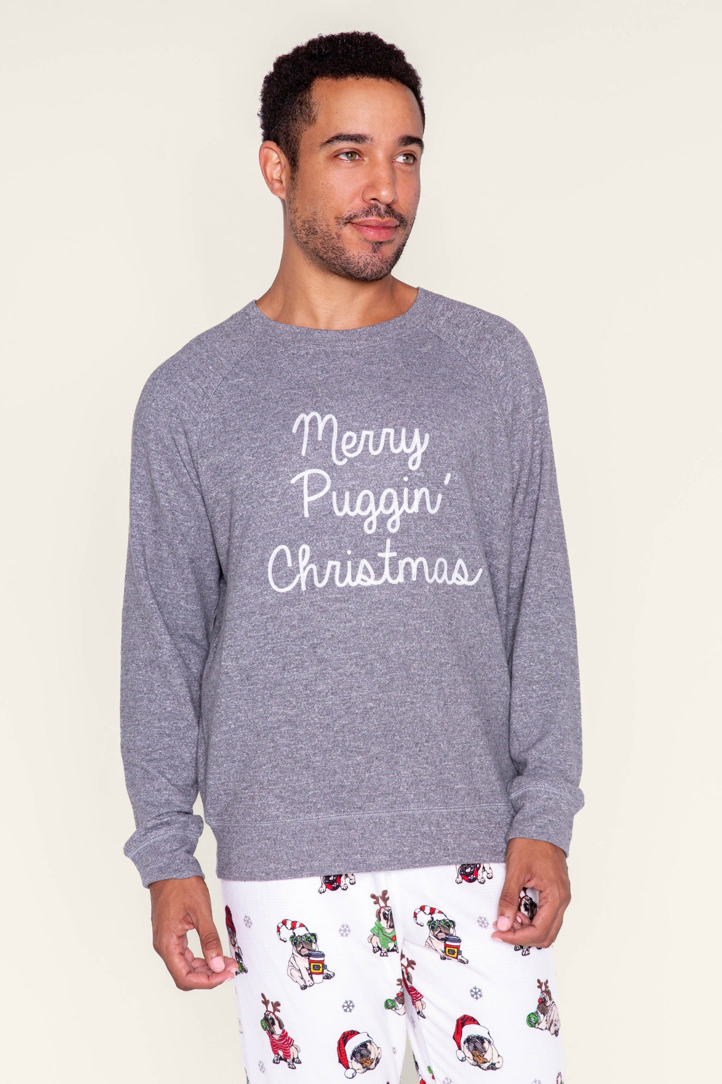 Merry Puggin' Christmas Men's Long Sleeve Top