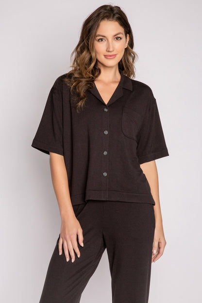 Jammie Essentials Long Black PJ Set