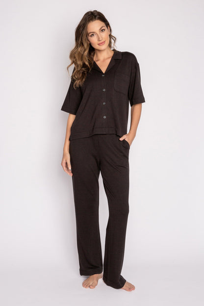 Jammie Essentials Long Black PJ Set