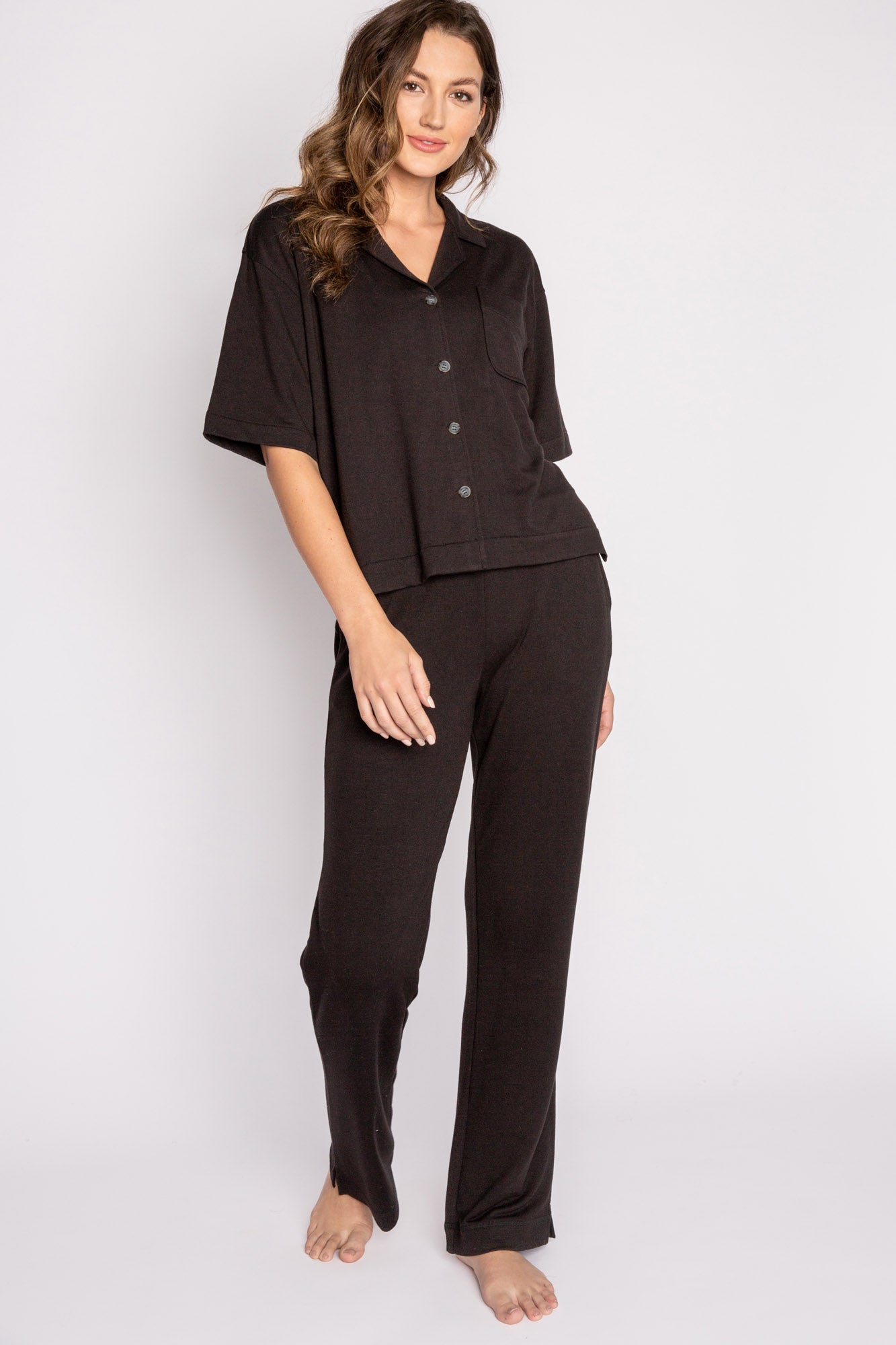 Jammie Essentials Long Black PJ Set