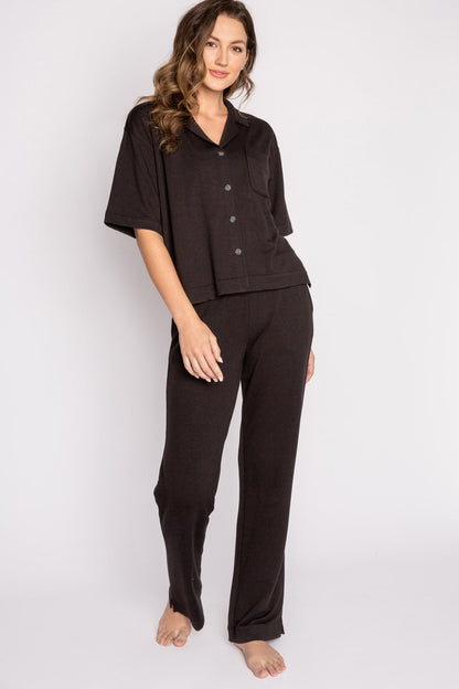 Jammie Essentials Long Black PJ Set