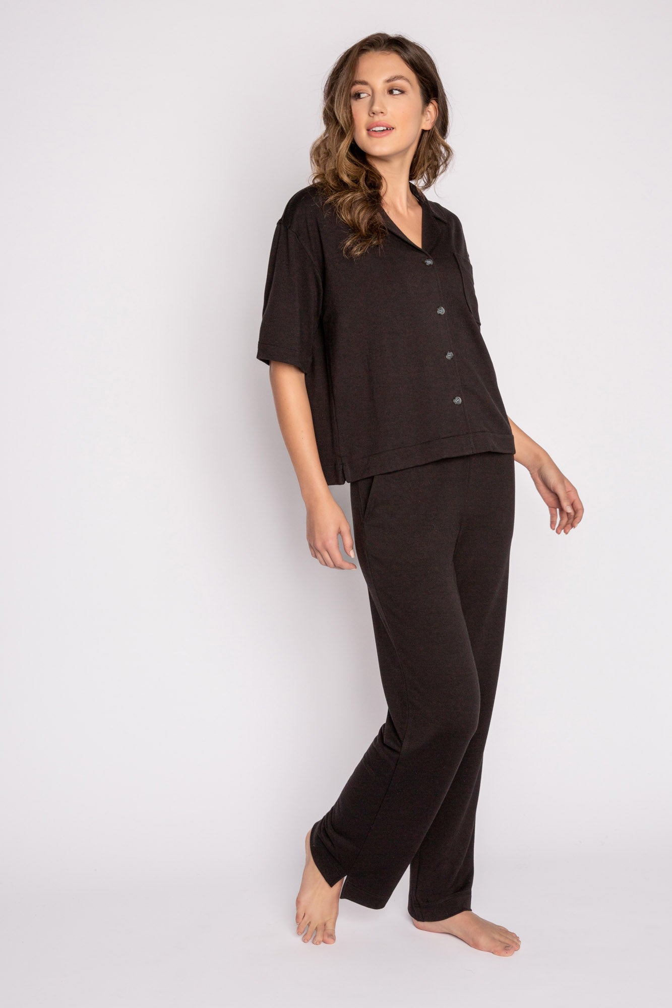 Jammie Essentials Long Black PJ Set