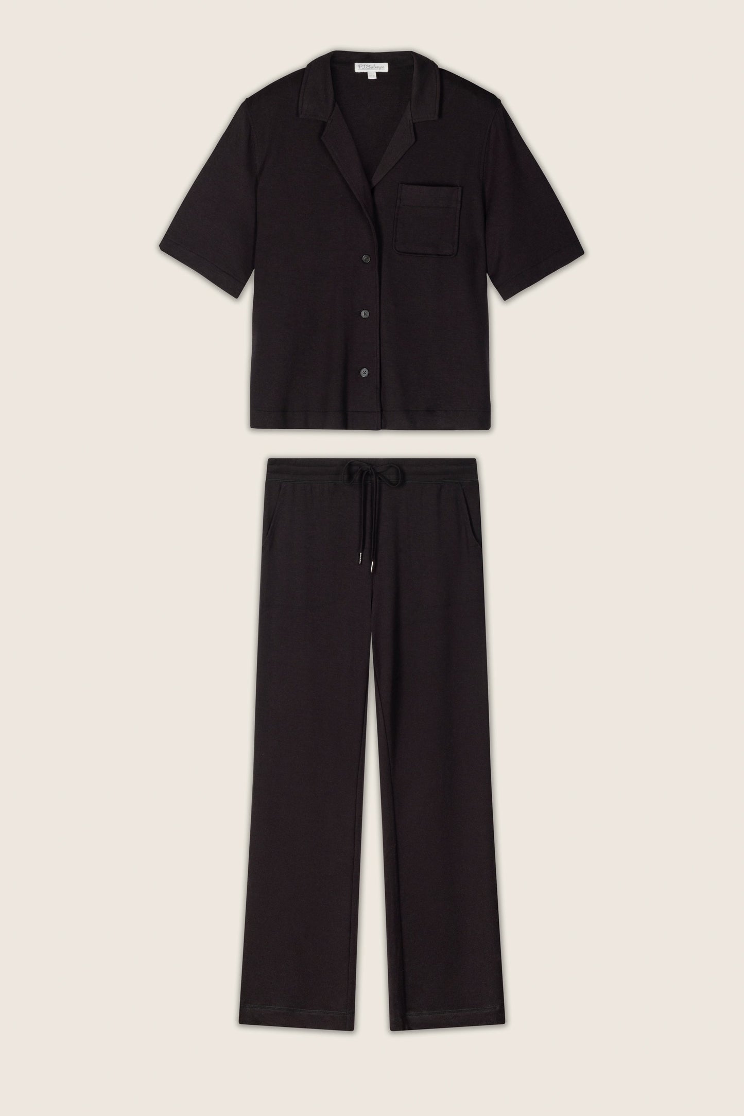 Jammie Essentials Long Black PJ Set