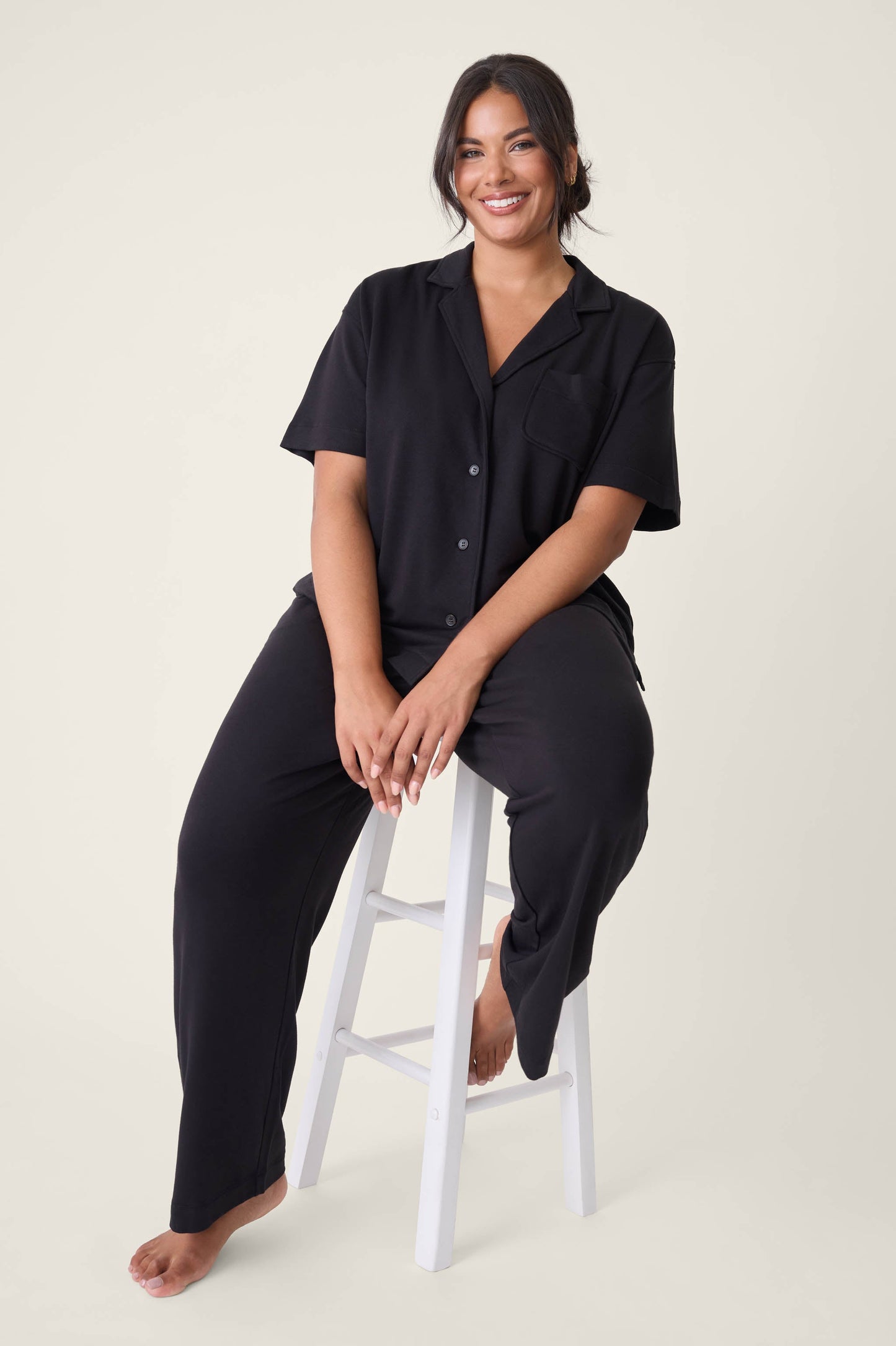 Jammie Essentials Black Plus Size PJ Set